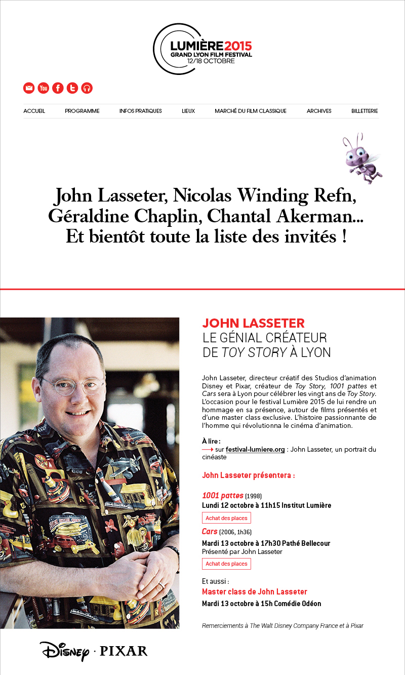 John Lasseter, Nicolas Winding Refn, Geraldine Chaplin... ils seront au festival 