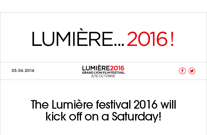 The Lumire festival 2016 will kick off on a Saturday!