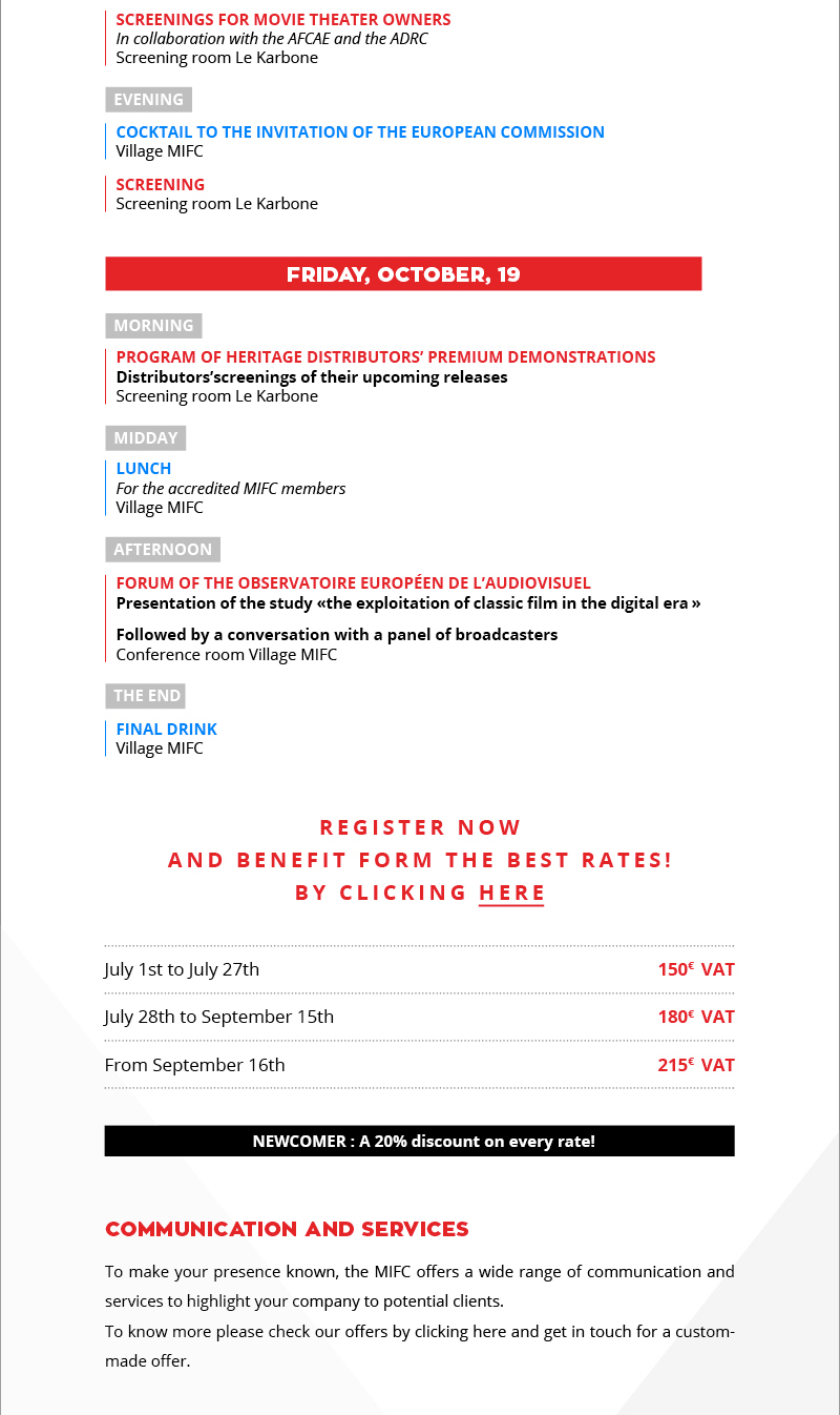 MIFC 2018 6th edition : provisional program