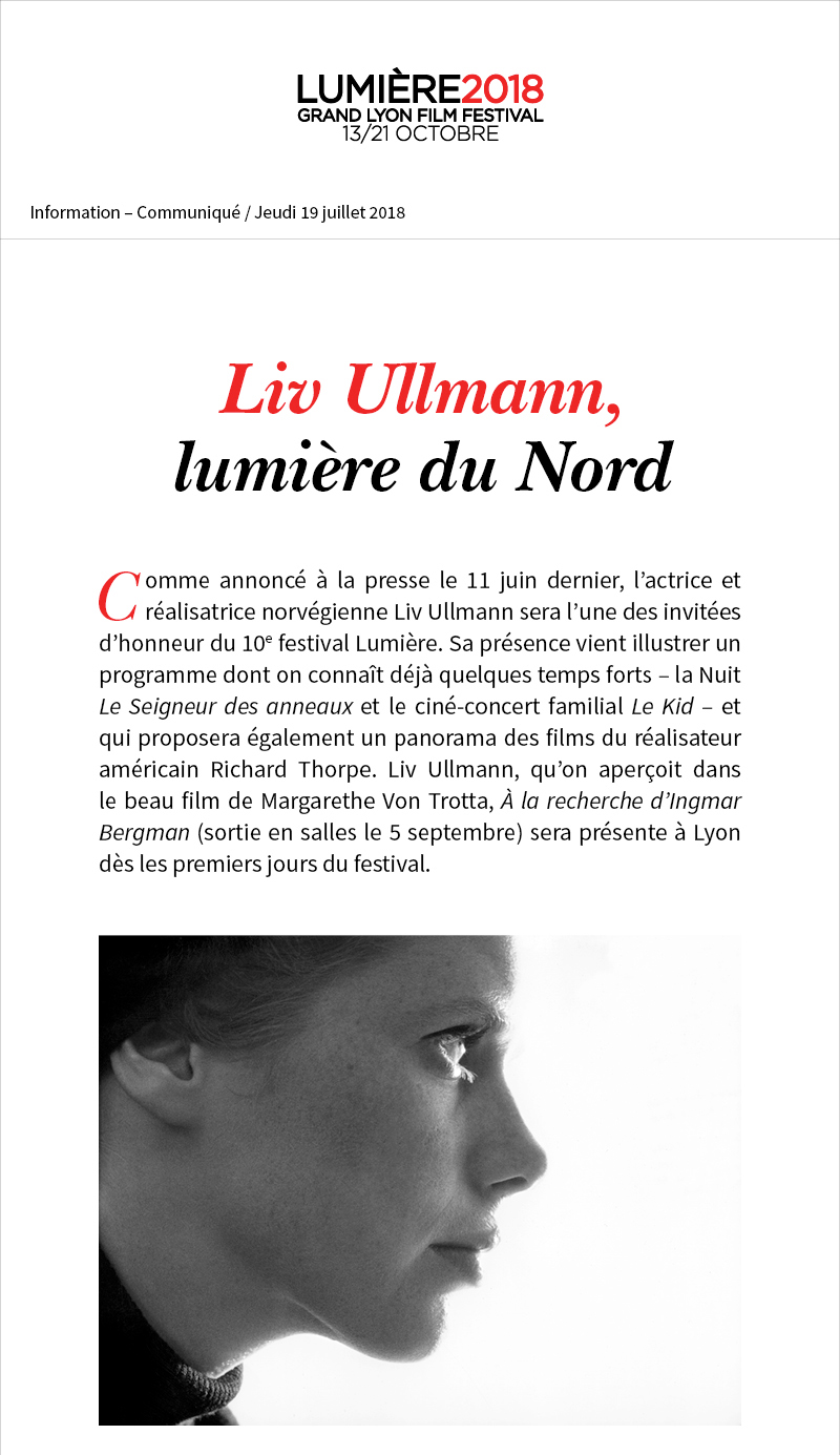 Liv Ullmann, Lumire du Nord