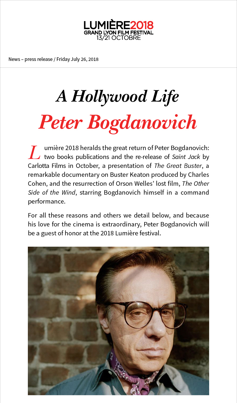 Peter Bogdanovitch, a Hollywood life
