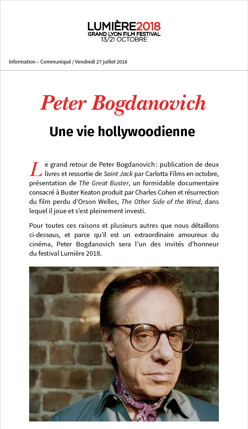 Peter Bogdanovich, une vie hollywoodienne