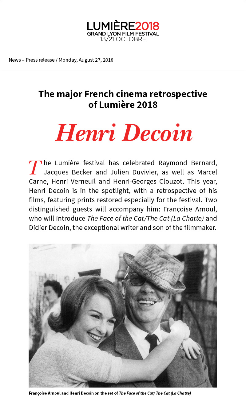 Henri Decoin, the major French cinema retrospective of Lumire 2018
