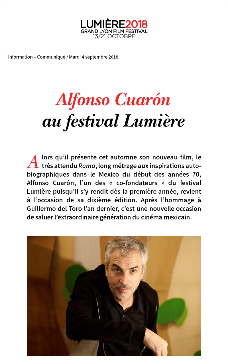 Alfonso Cuarn au festival Lumire !