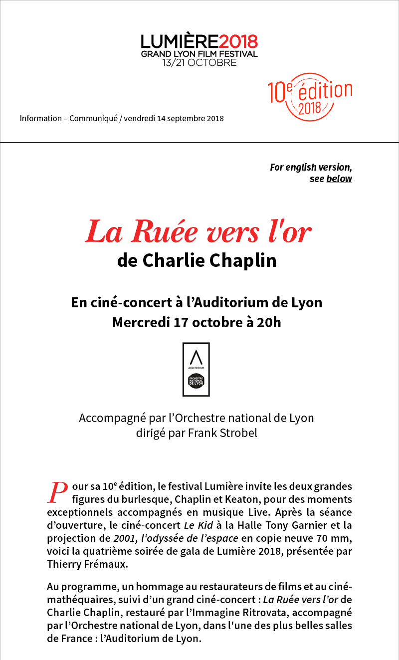 La Rue vers lor de Charlie Chaplin accompagn par lOrchestre national de Lyon