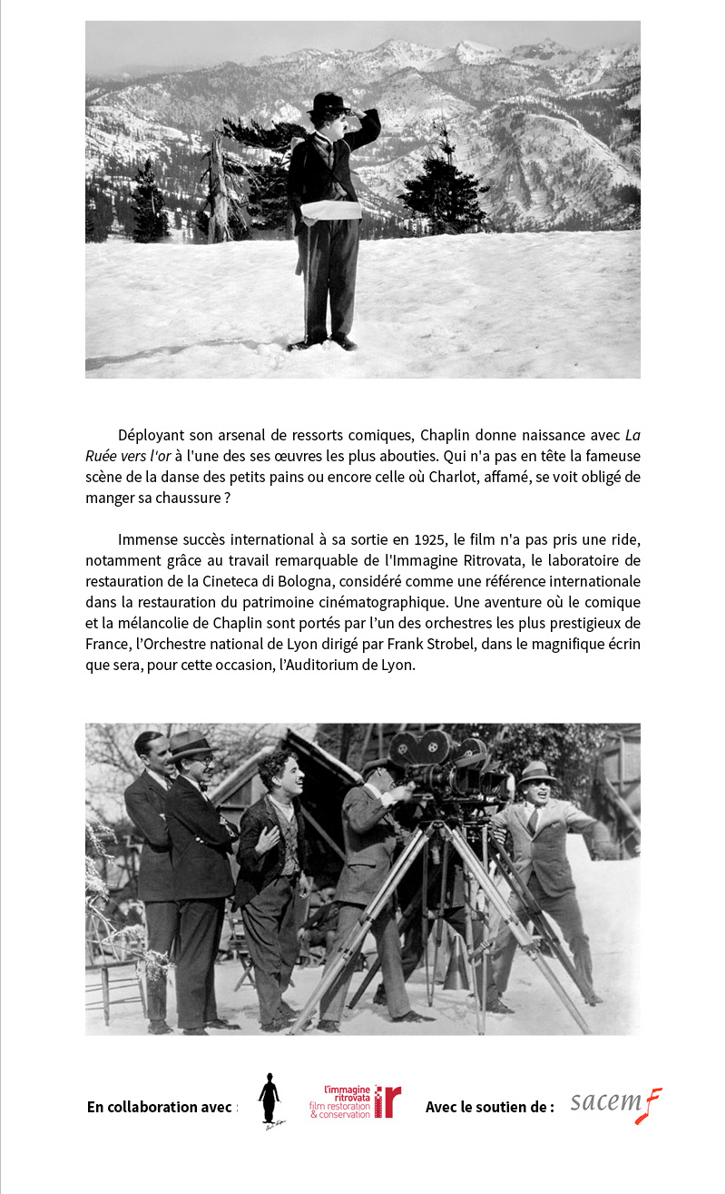 La Rue vers lor de Charlie Chaplin accompagn par lOrchestre national de Lyon