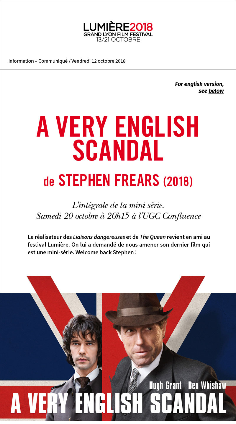 A Very English Scandal de Stephen Frears prsent par le cinaste