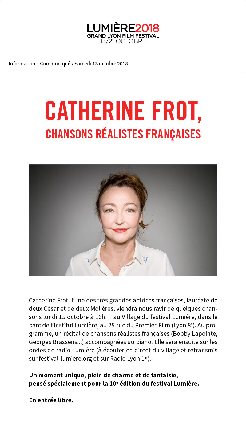 Catherine Frot : Chansons ralistes franaises au Village du festival