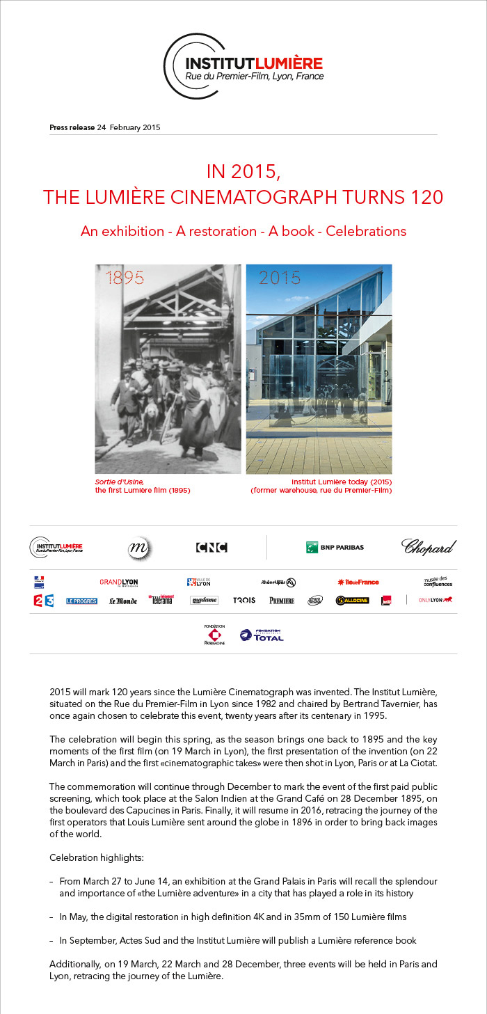 In 2015, the Lumire Cinematograph turns 120