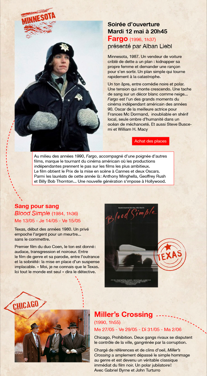 Voyage dans l'Am�rique des fr�res Coen du 12 mai au 2 juin