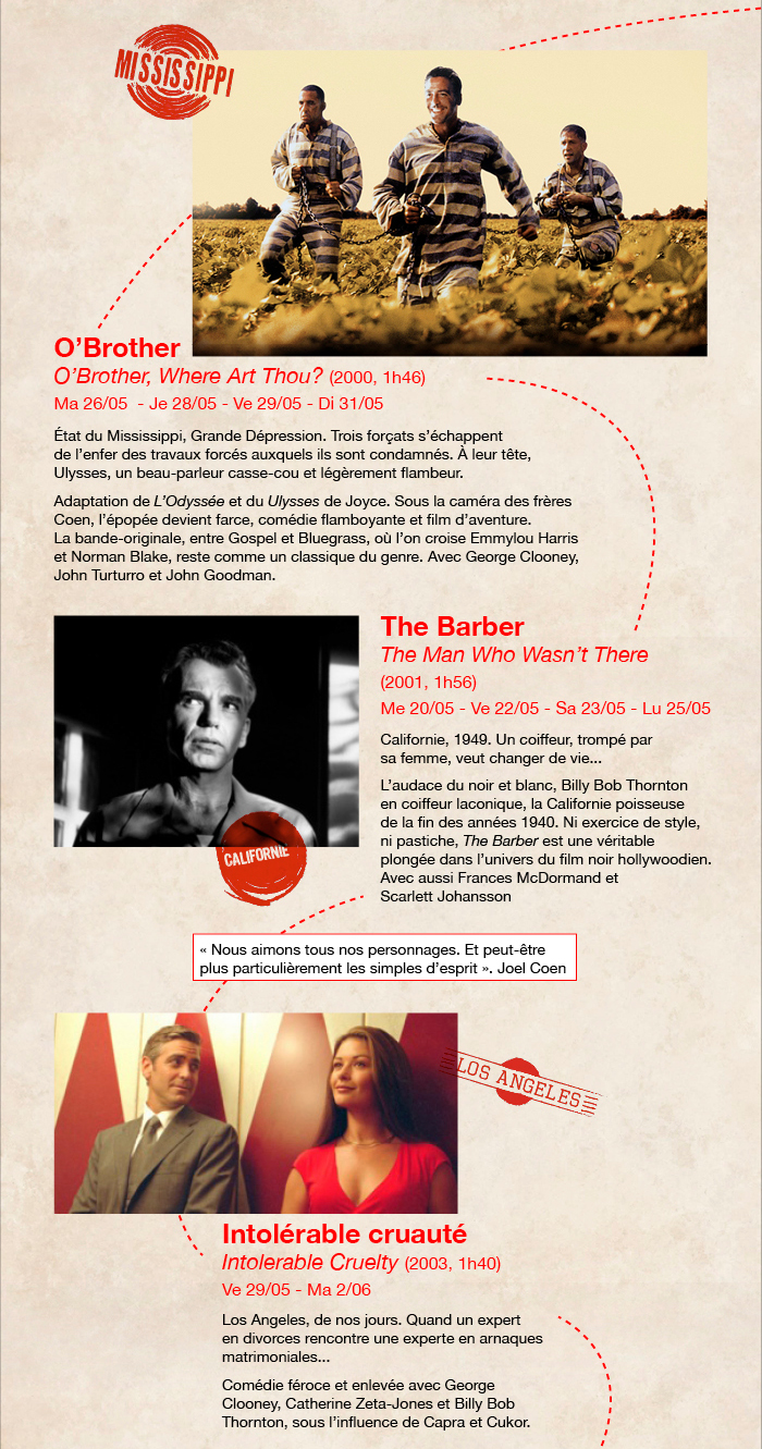 Voyage dans l'Am�rique des fr�res Coen du 12 mai au 2 juin