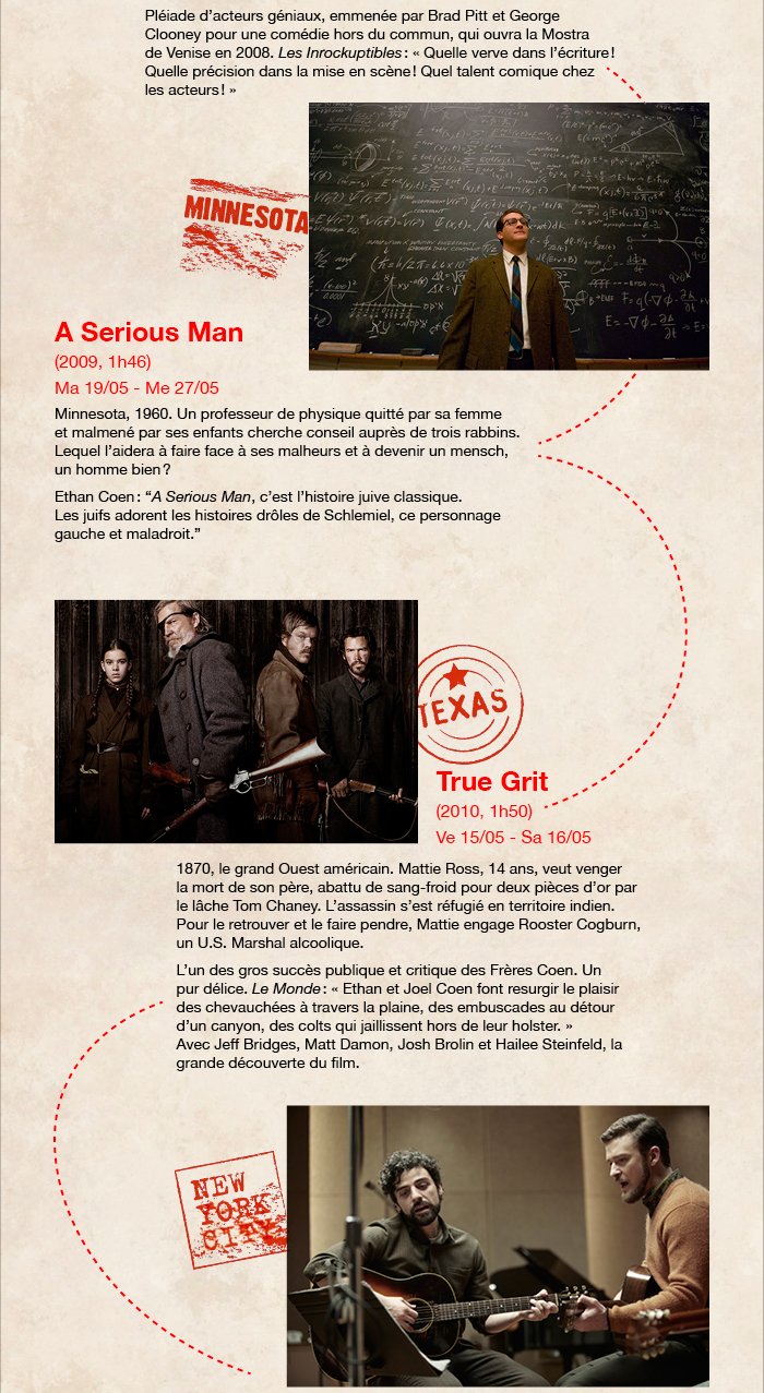 Voyage dans l'Am�rique des fr�res Coen du 12 mai au 2 juin