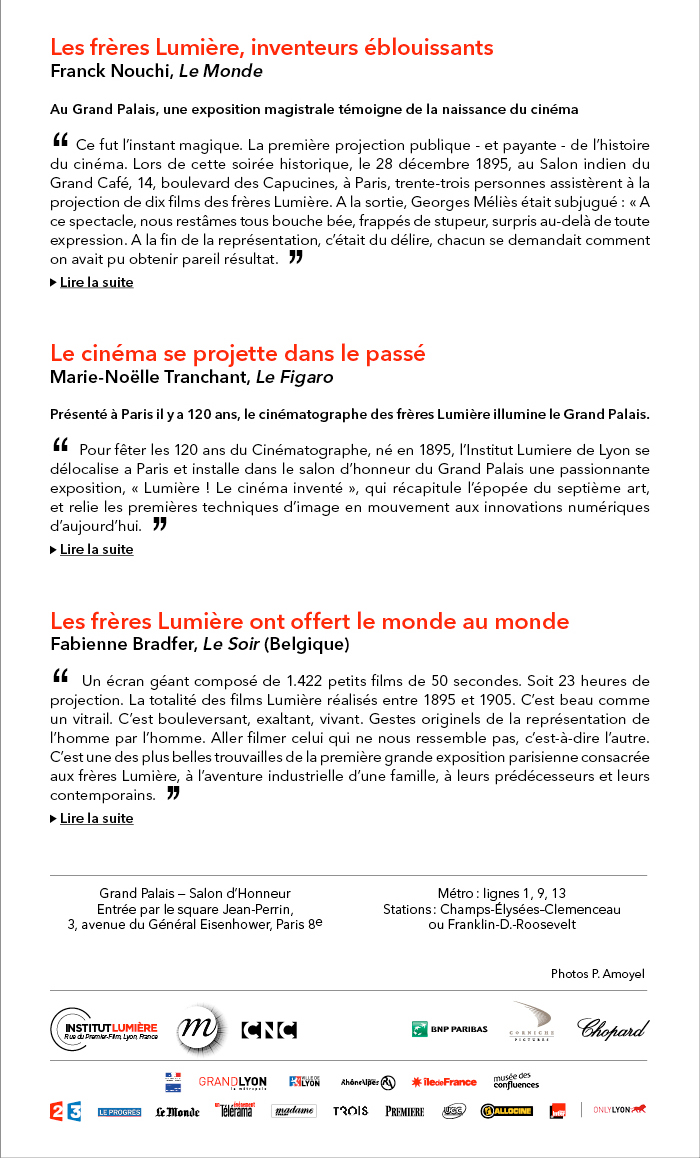 Derniers jours ! Exposition 'Lumire ! Le cinma invent' au Grand Palais