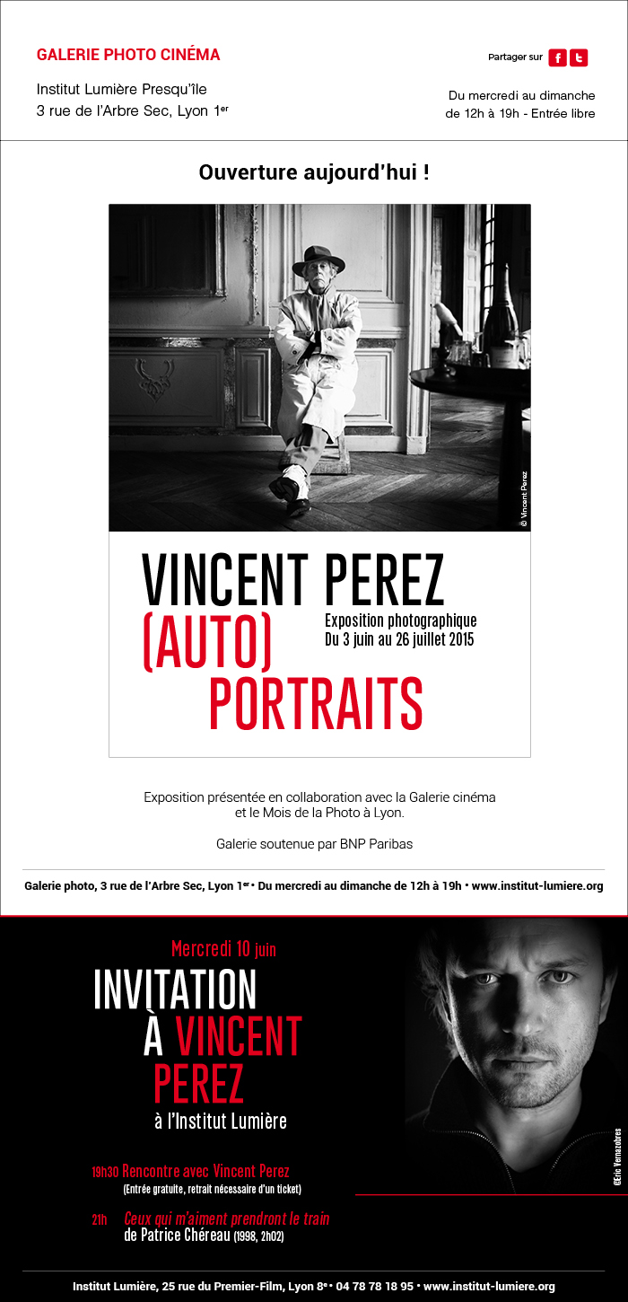 Exposition(Auto)portraits de Vincent Perez : Ouverture aujourd'hui