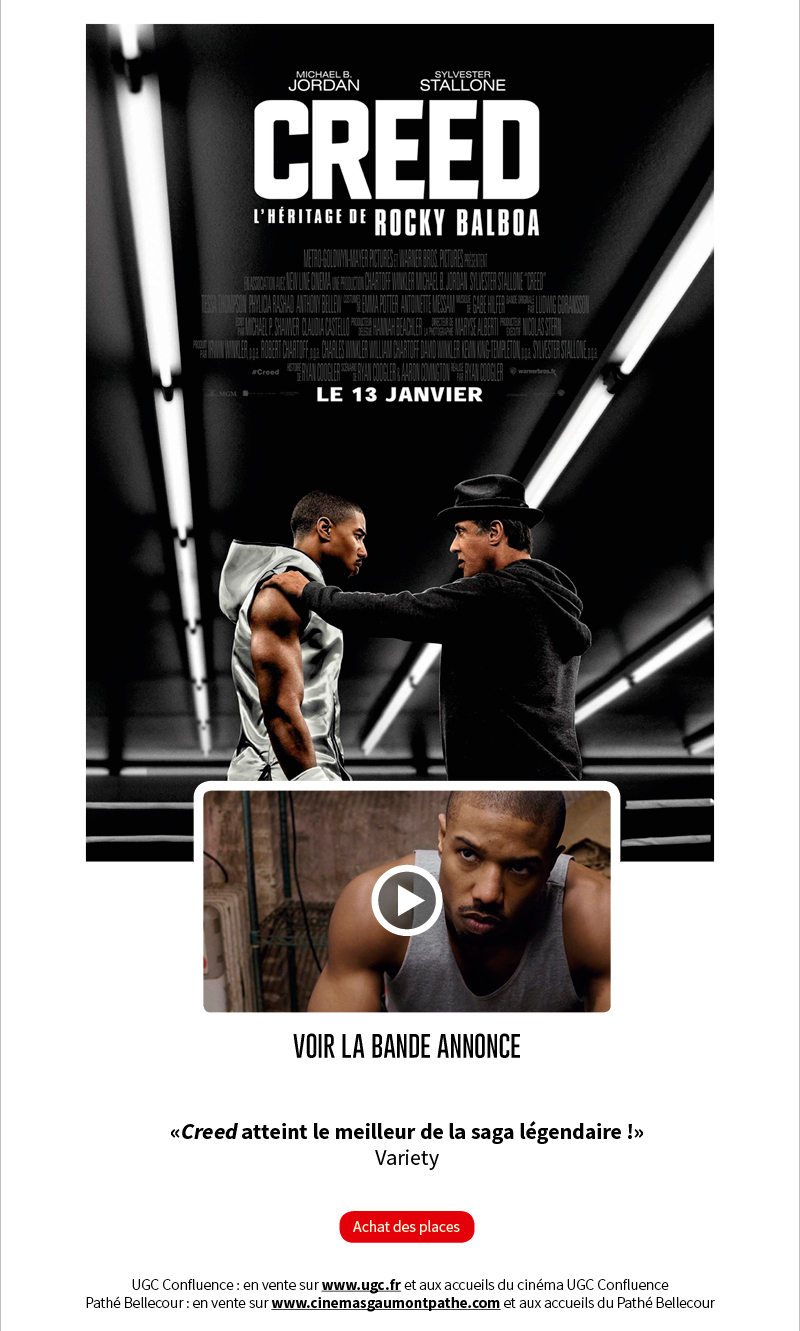 Deux avant-premires de Creed, la lgende de Rocky Balboa 