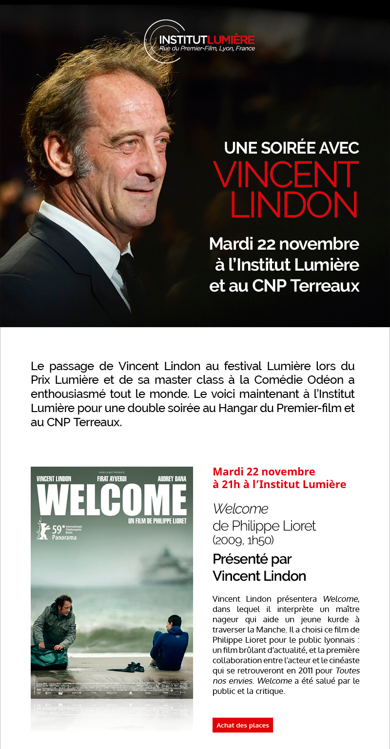Une soire avec Vincent Lindon  l'Institut Lumire et au CNP Terreaux