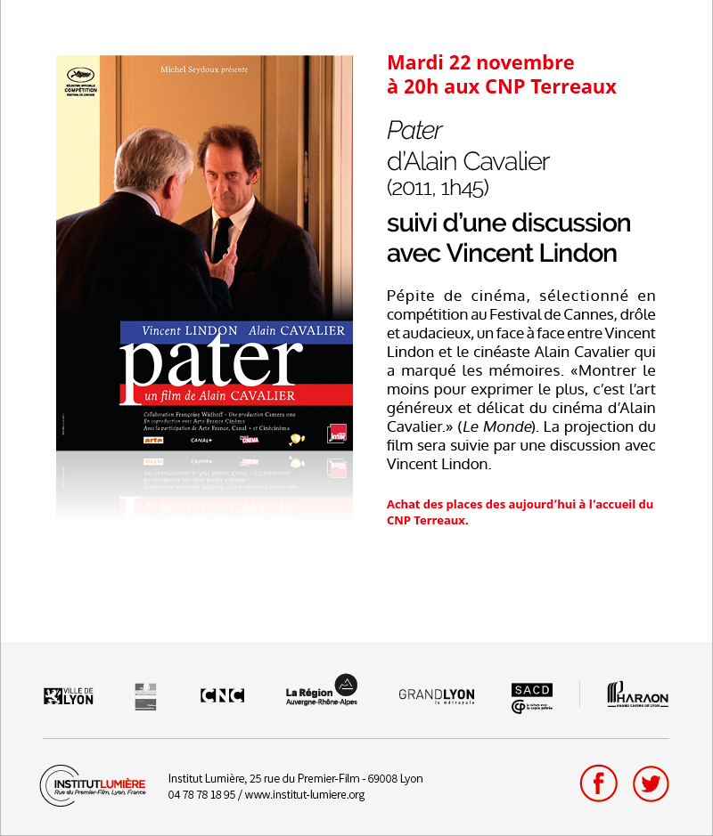 Une soire avec Vincent Lindon  l'Institut Lumire et au CNP Terreaux