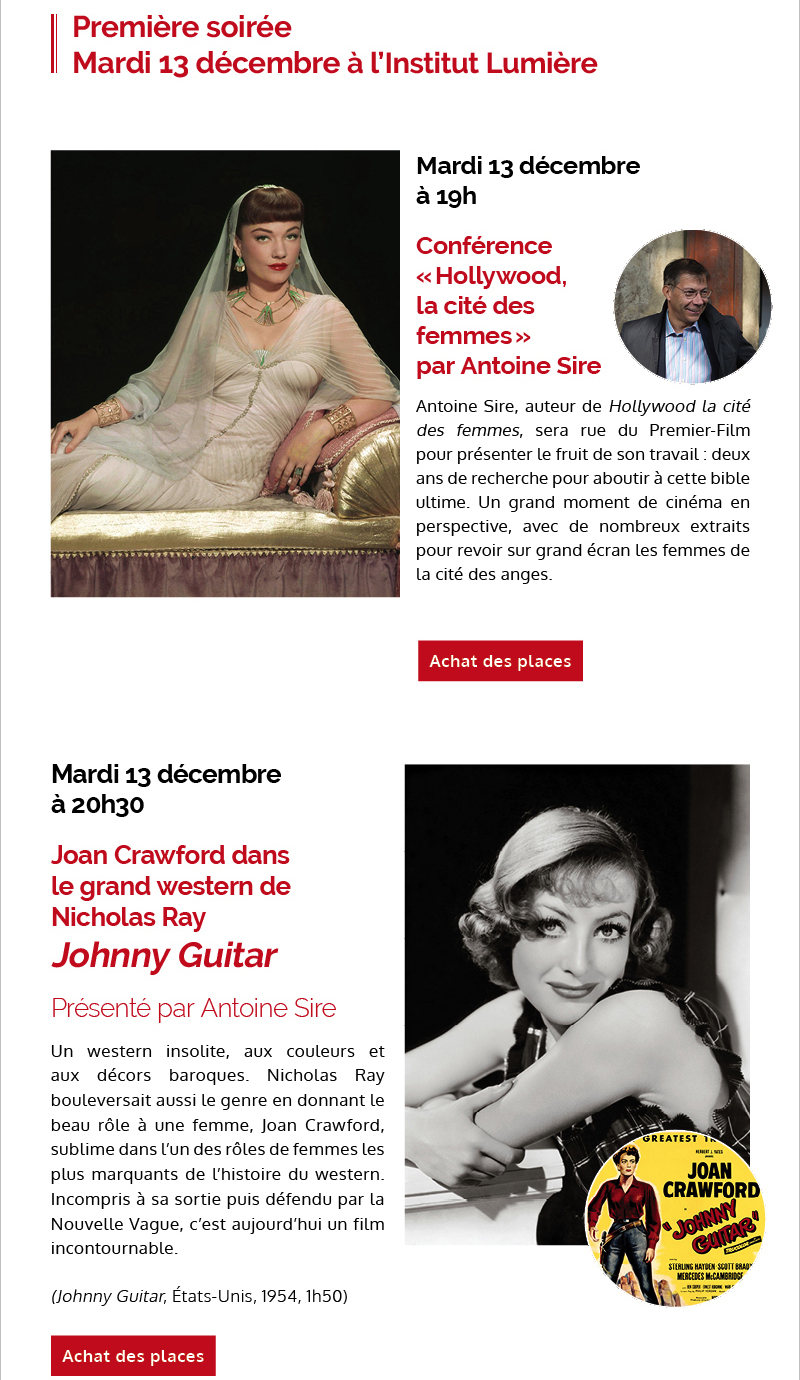 Hollywood, la cit� des femmes - Deux soir�es exceptionnelles 