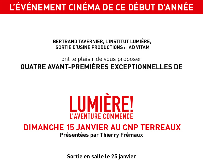 Lumire ! Quatre avant-premires exceptionnelles au CNP Terreaux 